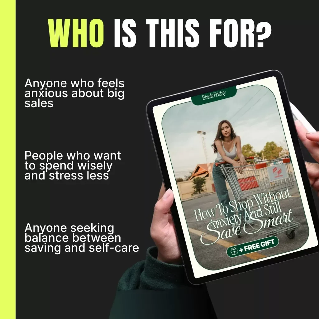 How to Shop Without Anxiety and Still Save Smart | Black Friday How to Shop Without Anxiety Guide | Digital Download for Mindful and Smart Shoppers