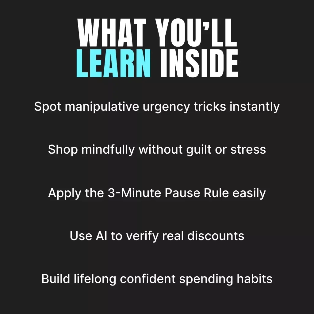 Outsmarting Countdown Timers and Making Calm Buying Decisions – Digital Guide | Learn how to ignore countdown timers, shop mindfully, and make stress-free purchasing choices | eBook for mindful shoppers, smart consumers, and conscious buyers
