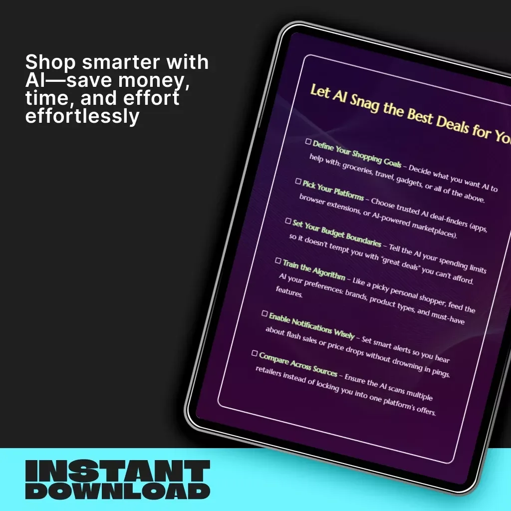 Let AI Snag the Best Deals for You – Smart Shopping Checklist | Digital Download | How to Let AI Choose Deals for You Guide