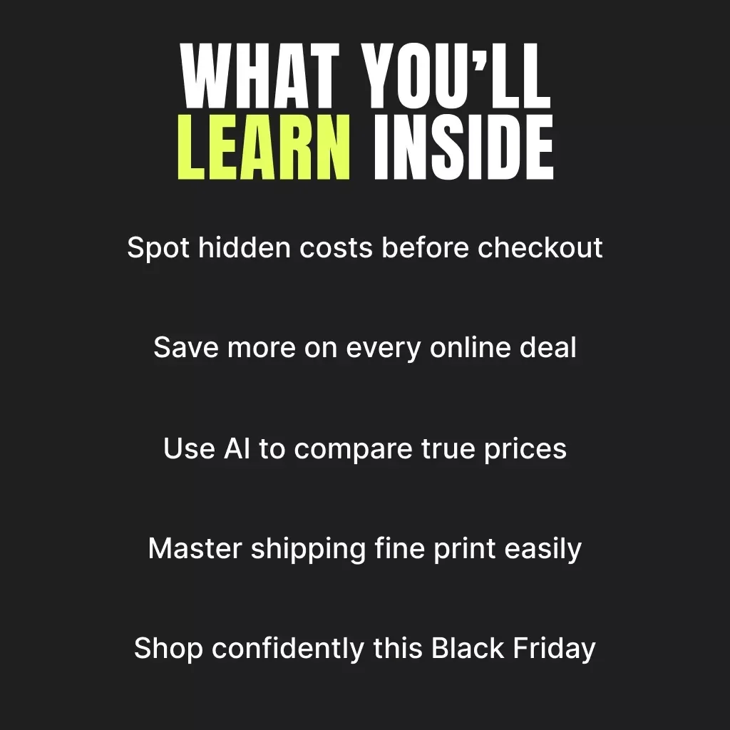 Avoid Hidden Shipping Costs This Black Friday – Digital Download Guide for Smart Shoppers | eBook on Free Shipping Secrets, Hidden Fees & AI Tools for Online Deals