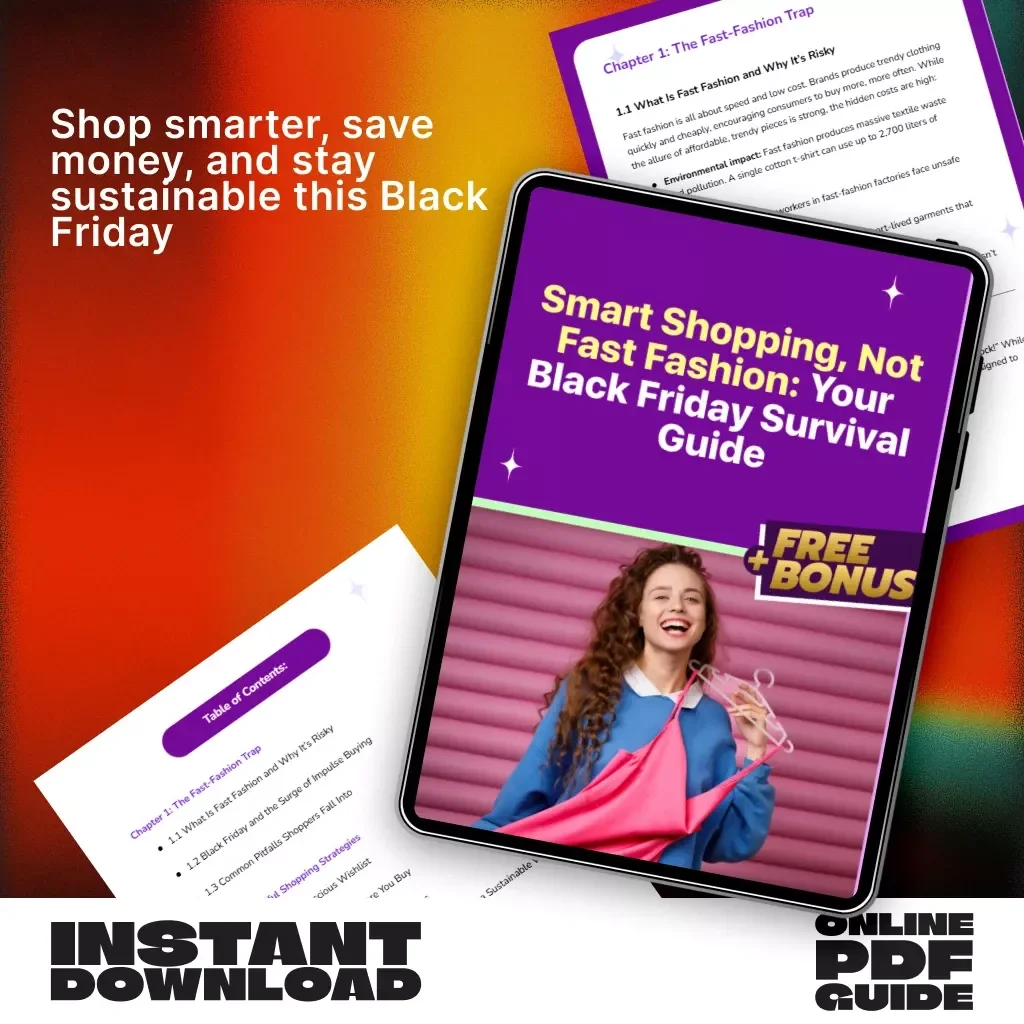 Smart Shopping, Not Fast Fashion: Your Black Friday Survival Guide | Sustainable eBook for Conscious Shoppers | Digital Download on How to Avoid Fast-Fashion Traps During Black Friday