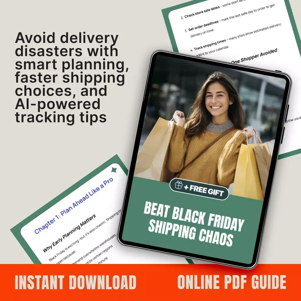 Beat Black Friday Shipping Chaos | Digital Guide to How to Avoid Shipping Delays on Black Friday | Smart Shopper eBook + AI Tools for Holiday Deliveries