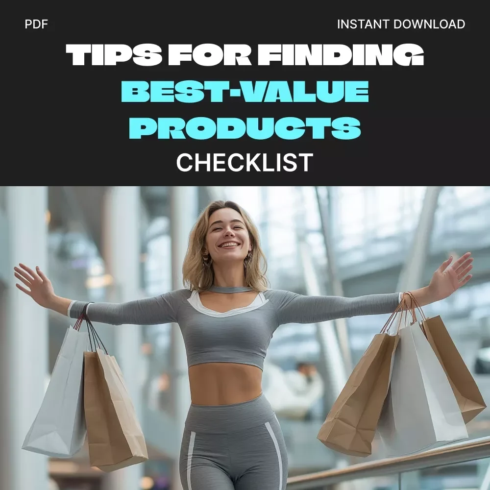 Tips for Finding Best-Value Products | AI Shopping Checklist for Smarter Buying Decisions | Digital Download Guide for Savvy Shoppers | Printable & Editable Checklist for Budget-Conscious Buyers