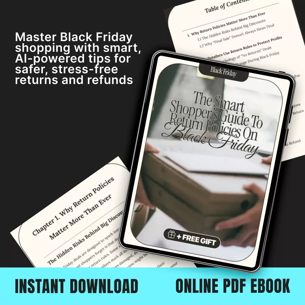 The Smart Shopper’s Guide to Return Policies on Black Friday | Digital eBook | Black Friday Shopping Tips | AI-Powered Return Strategy | Smart Consumer Checklist