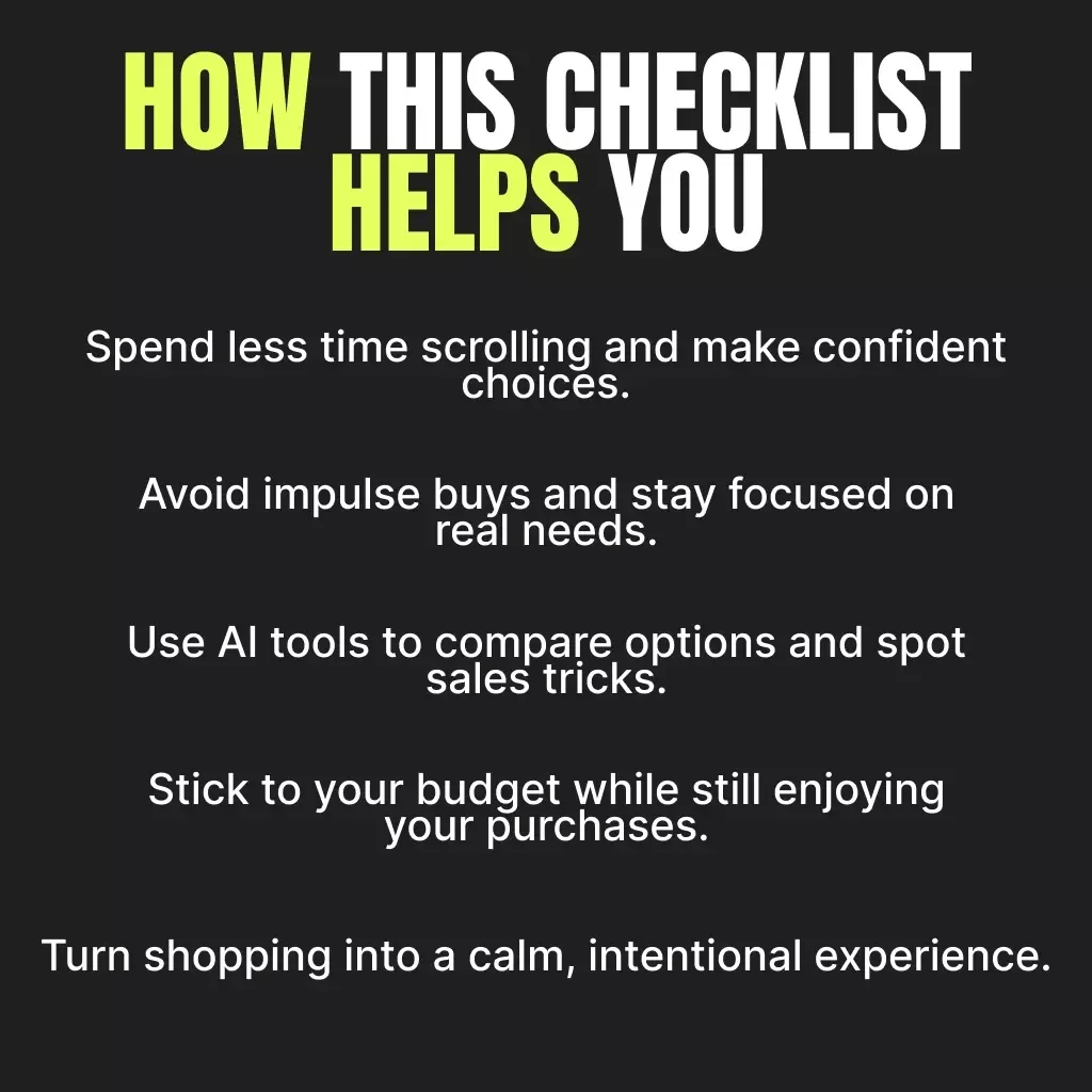 The “Shop Smarter, Not Harder” Checklist | Digital Download for Mindful Shopping, How to Avoid Decision Fatigue While Shopping, Minimalist Buyer’s Guide