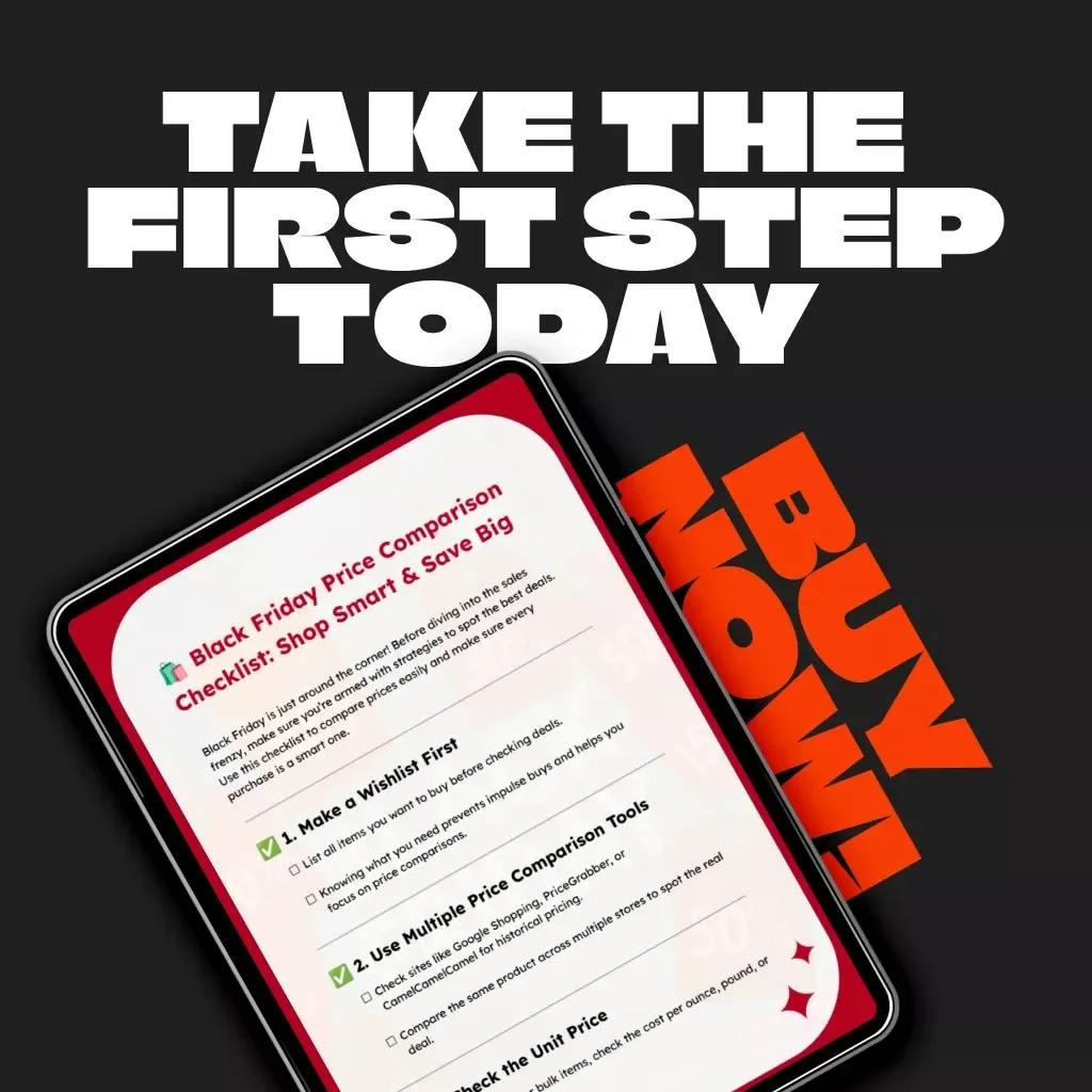 Black Friday Price Comparison Checklist: Shop Smart & Save Big | Printable Shopping Planner, Holiday Savings Guide, tips for comparing prices easily