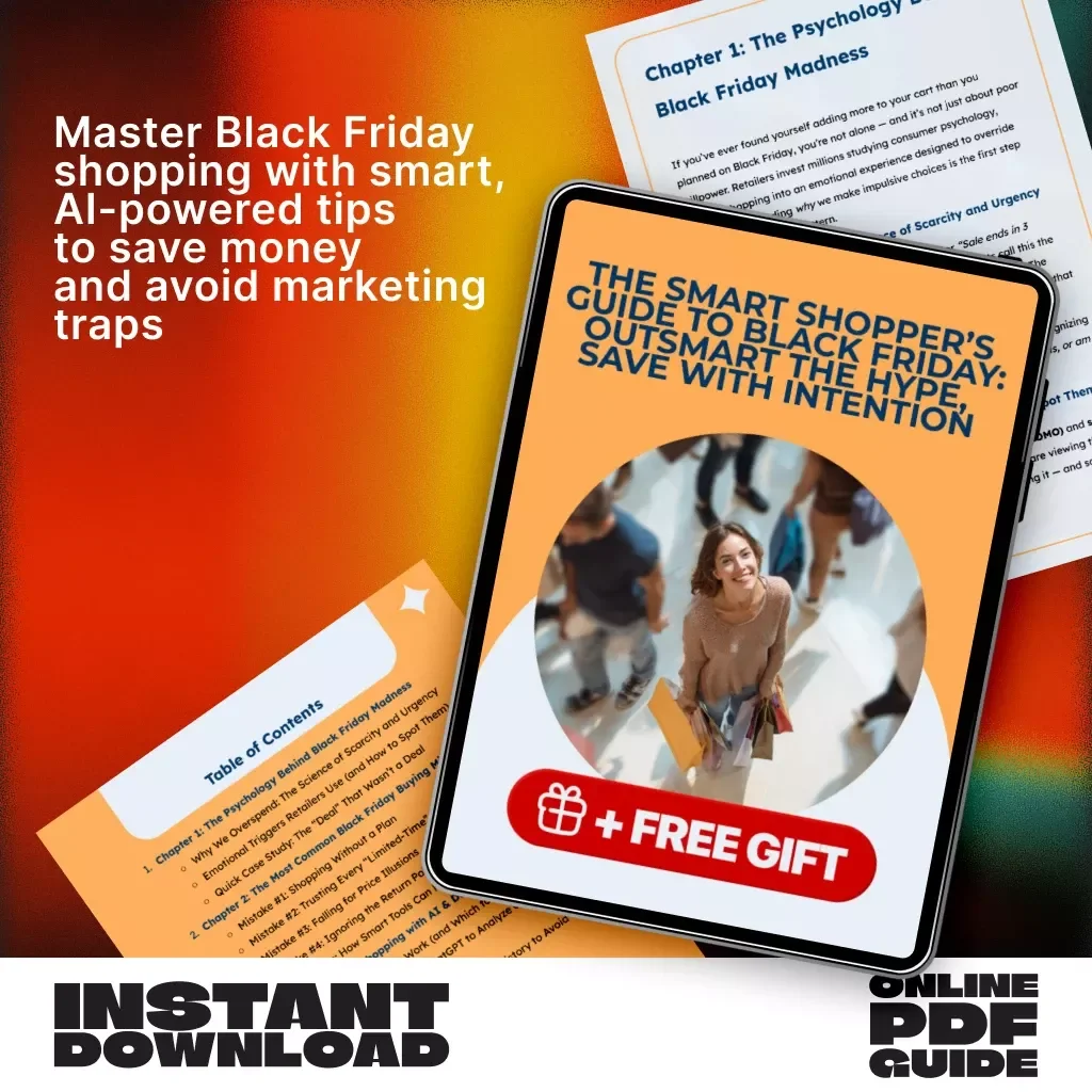 The Smart Shopper’s Guide to Black Friday: Outsmart the Hype, Save with Intention | Digital Download Guide for Smarter Spending, Avoid Common Buying Mistakes on Black Friday, and Master AI-Powered Shopping Strategies