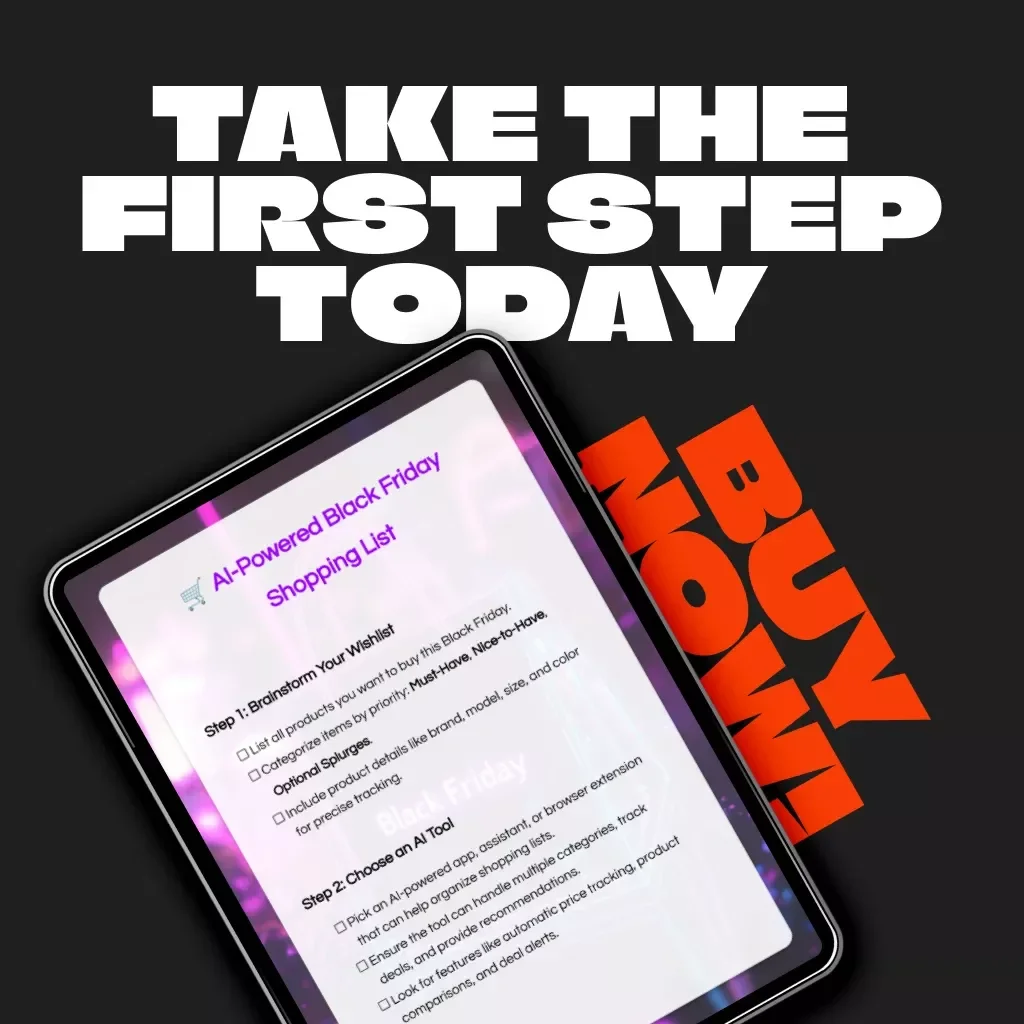 AI-Powered Black Friday Shopping List | Smart Holiday Deal Tracker | Digital Download eBook & Guide for Savvy Shoppers