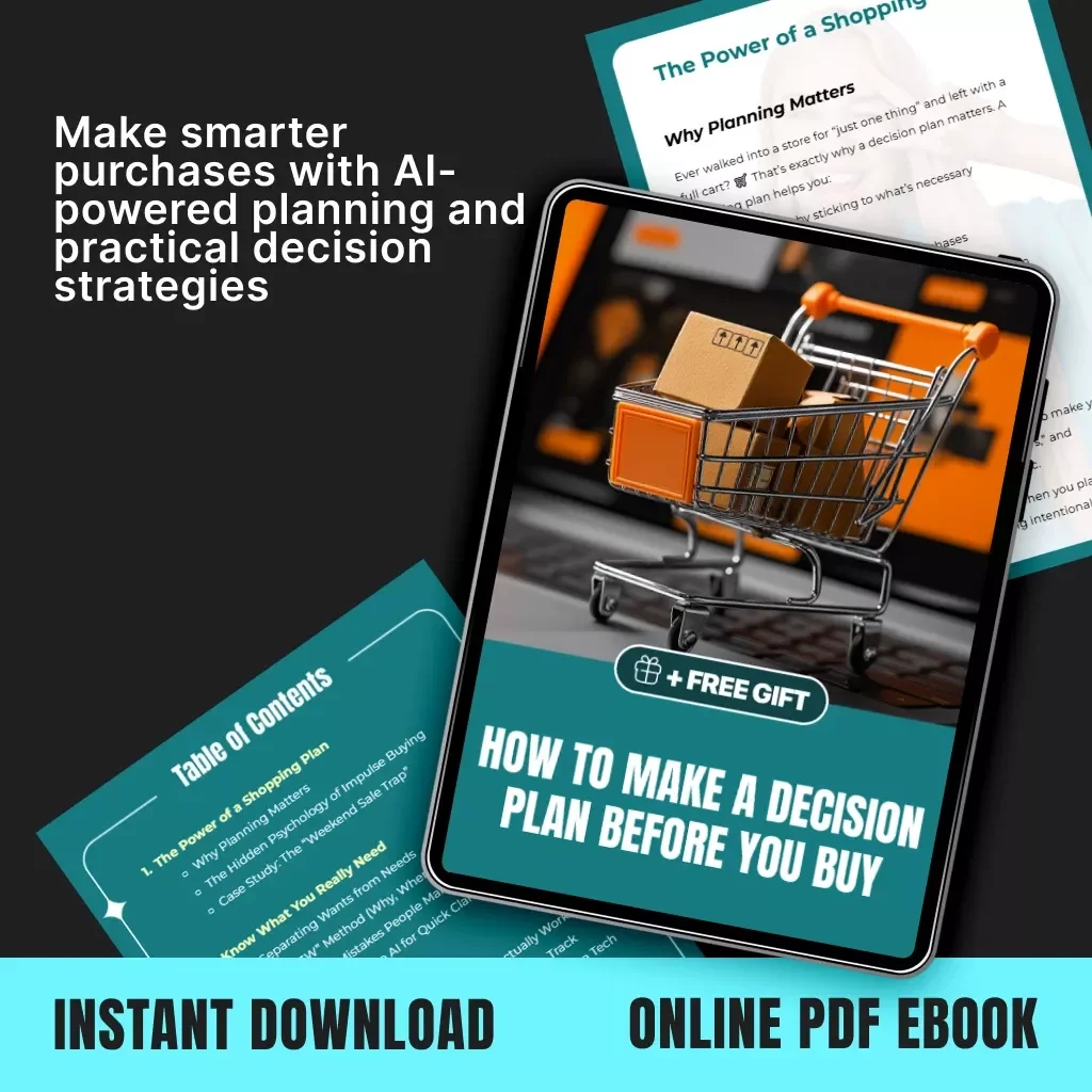 How to Make a Decision Plan Before You Buy | Smart Shopping eBook for Budget Planning, AI Tools, and Conscious Spending