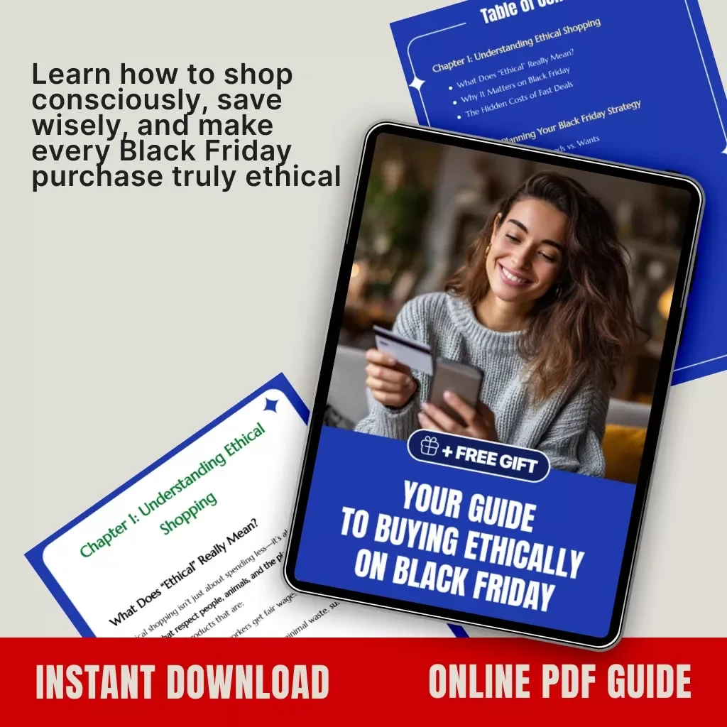 Your Guide to Buying Ethically on Black Friday | Digital eBook | Sustainable Shopping Guide | Ethical Consumer Checklist for Conscious Buyers | Eco-Friendly Black Friday Tips
