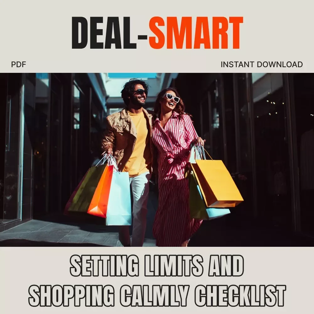 Deal-Smart: Setting Limits and Shopping Calmly | Digital Checklist for Smart Shoppers | How to Set Limits to Avoid Too Many Deals | Printable & Editable Guide