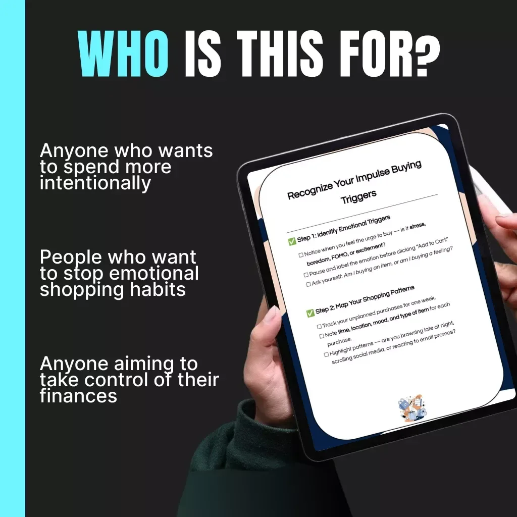 Recognize Your Impulse Buying Triggers Checklist | Printable Digital Download | How to Recognize Impulse Buying Triggers | Budgeting & Mindful Spending Guide