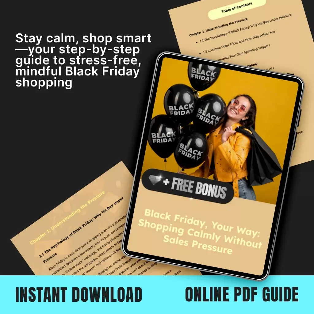 Black Friday, Your Way: Shopping Calmly Without Sales Pressure | Digital eBook Guide for Smart, Stress-Free Shopping | Budgeting, AI Deal Comparison & Mindful Buying Tips