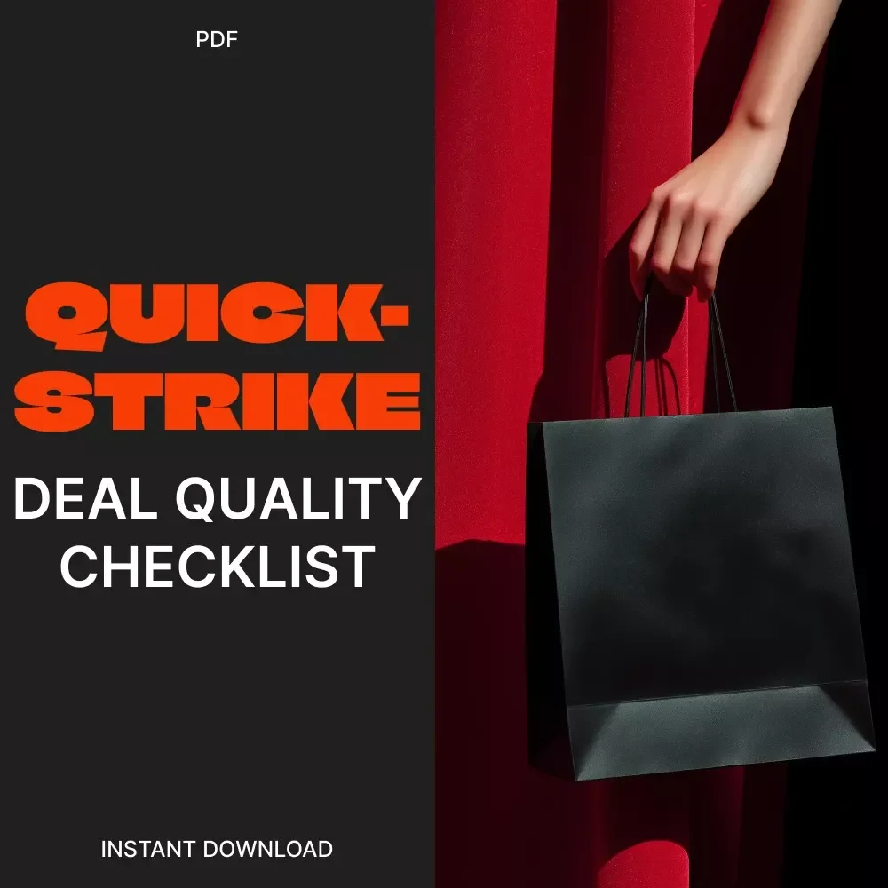 The Quick-Strike Deal Quality Checklist | Instant Digital Download | How to Evaluate Deal Quality Quickly Like a Pro