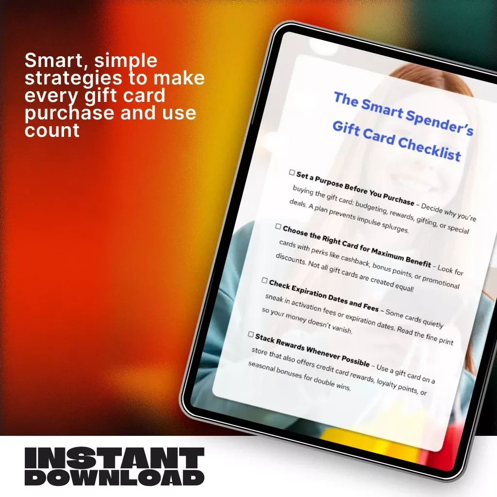 The Smart Spender’s Gift Card Checklist | Digital Download | Budgeting & Shopping Guide for the Best Ways to Use Gift Cards Strategically