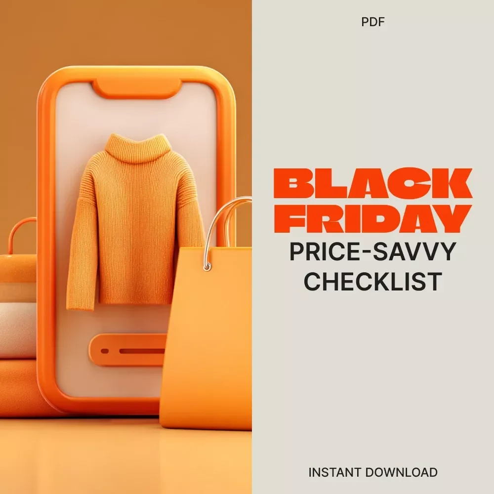 Black Friday Price-Savvy Checklist: Don’t Get Tricked! | Smart Shopper Guide to Real Discounts & How to Avoid Being Tricked by Initial Prices | Digital Download, Money-Saving Printable, Budget Planner