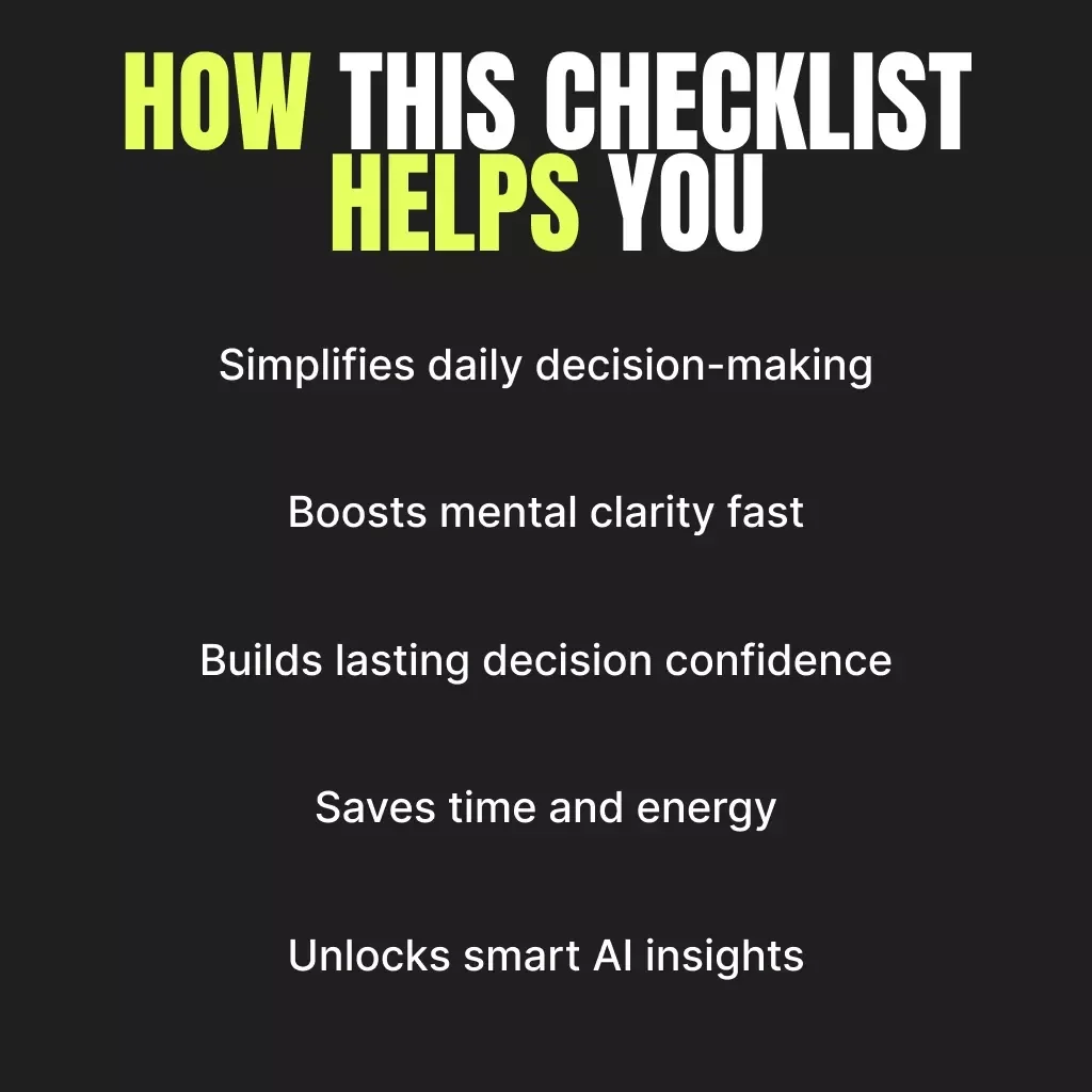 Your Checklist for Overcoming Choice Overload | Printable Digital Checklist | How to Deal with Too Many Choices | Decision-Making Guide for Clarity & Confidence