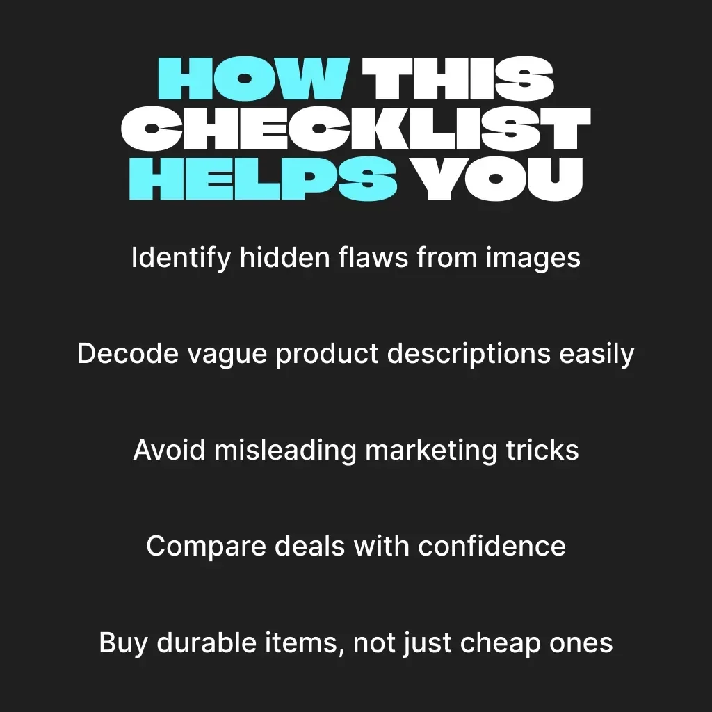 Spot the Gems: Black Friday Product Quality Checklist | Digital Download Guide to How to Judge Product Quality from Images and Descriptions | Shop Smart, Buy Better