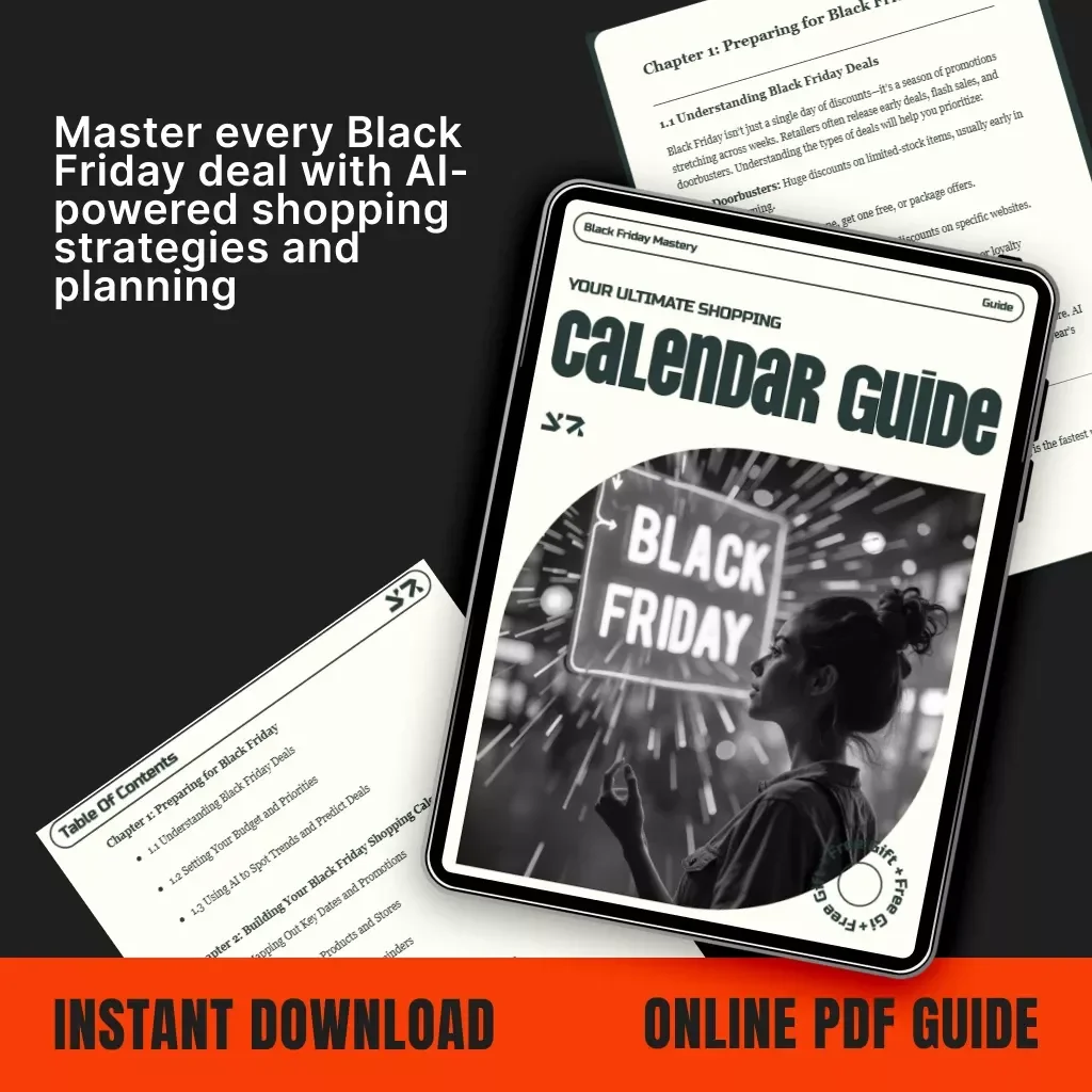 Black Friday Mastery: Your Ultimate Shopping Calendar Guide | How to Make a Black Friday Shopping Calendar | Digital Download eBook & Planner for Smart Shoppers