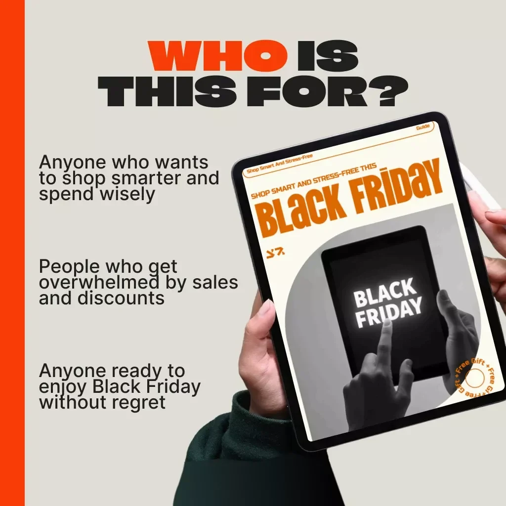 Shop Smart and Stress-Free This Black Friday | Digital Download Guide, eBook & Checklist for Mindful Shopping, Budgeting, and Regret-Free Deals