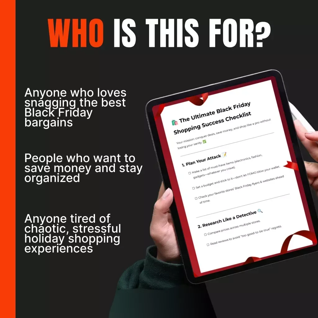 The Ultimate Black Friday Shopping Success Checklist | Printable & Digital Download Guide for Smart Shoppers | Save More, Stress Less, Shop Like a Pro