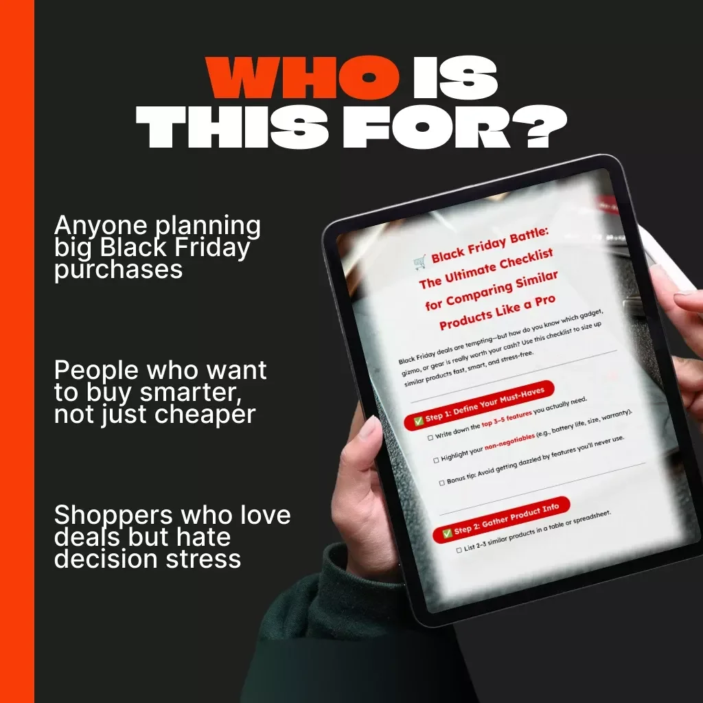 Black Friday Battle: The Ultimate Checklist for Comparing Similar Products Like a Pro | Digital Download | How to Compare Similar Products Effectively | Black Friday Shopping Guide for Smart Buyers