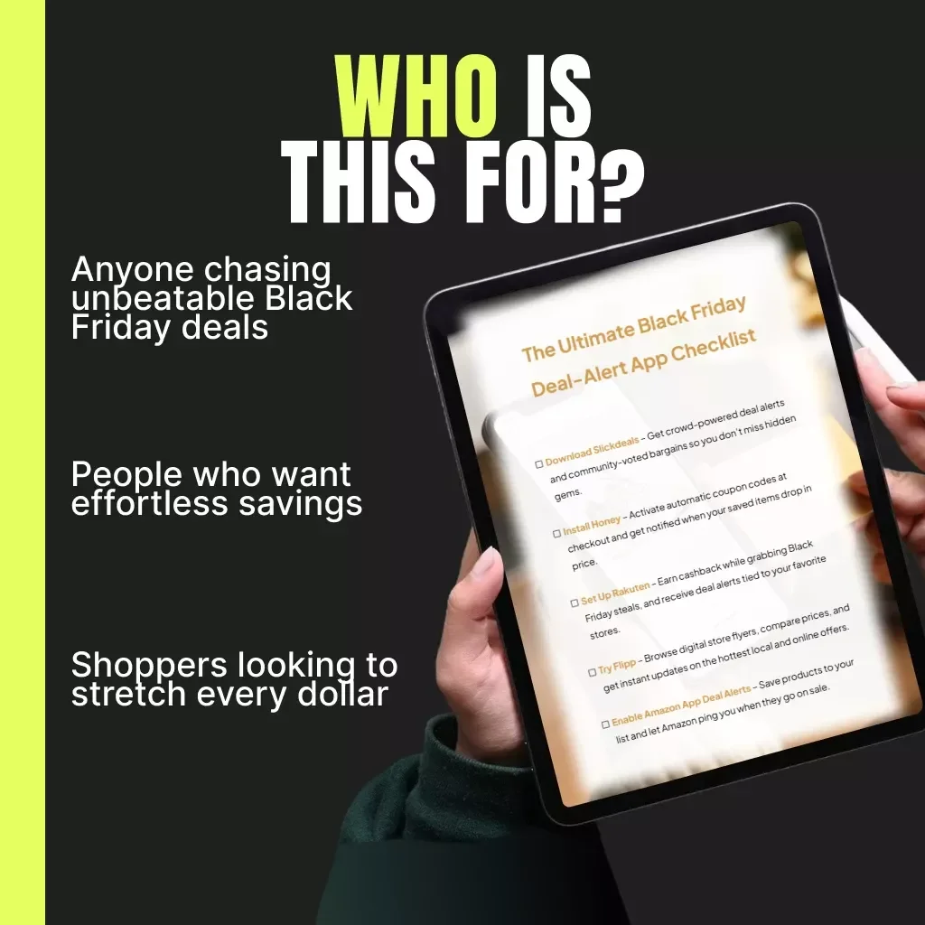The Ultimate Black Friday Deal-Alert App Checklist | Best Apps for Black Friday Deal Alerts | Digital Download for Smart Shoppers & Bargain Hunters