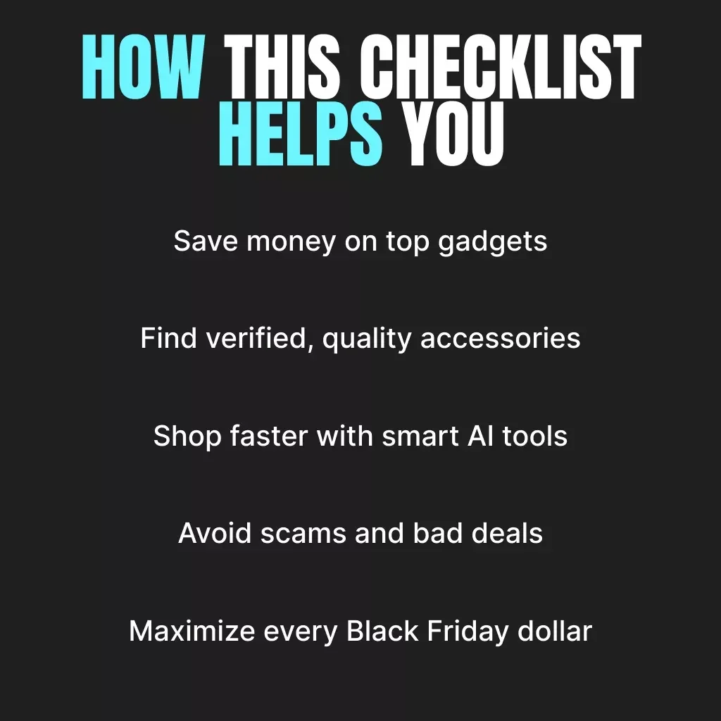 Black Friday Tech Accessory Shopping Checklist | Digital Download | Ultimate Guide on How to Buy Tech Accessories During Black Friday