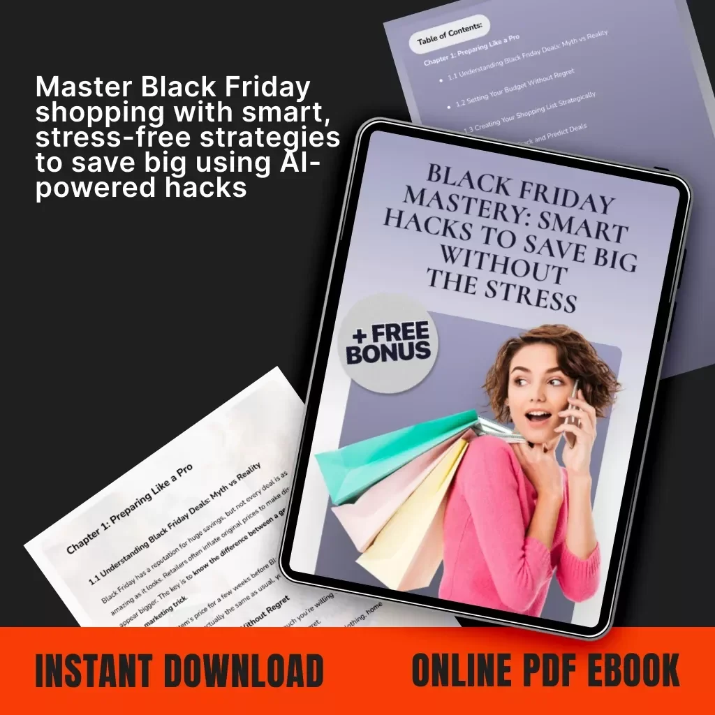 Black Friday Mastery: Smart Hacks to Save Big Without the Stress | Digital Download Guide, eBook, AI Shopping Tips, Budget Planner, Couponing & Cashback Strategies