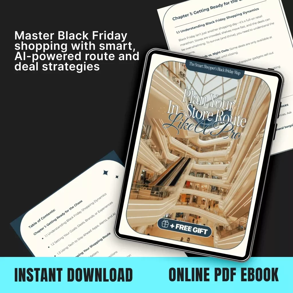 The Smart Shopper’s Black Friday Map: Plan Your In-Store Route Like a Pro | Ultimate eBook for How to Plan a Black Friday Shopping Route in Stores | Digital Download Guide for Savvy Shoppers