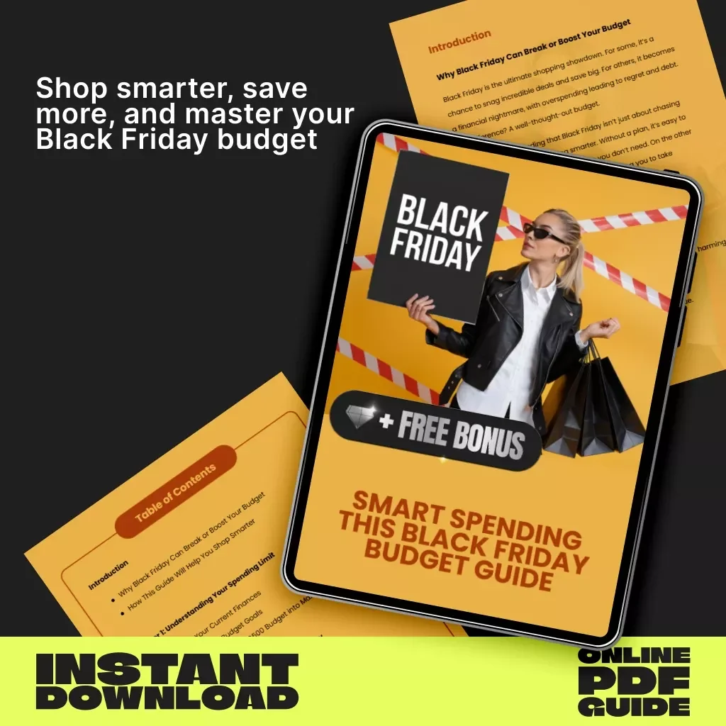 Smart Spending This Black Friday Budget Guide | How to Set a Black Friday Shopping Budget | Digital Download Money-Saving eBook for Smart Shoppers