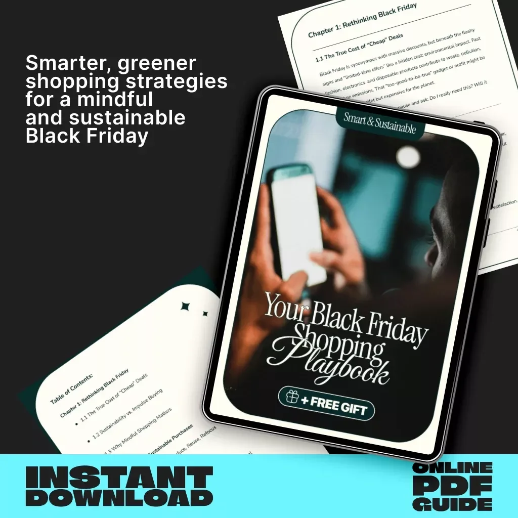 Smart & Sustainable: Your Black Friday Shopping Playbook | Digital Guide for Conscious Consumers | black friday shopping rules for sustainable purchases | Eco-Friendly eBook for Mindful Shoppers