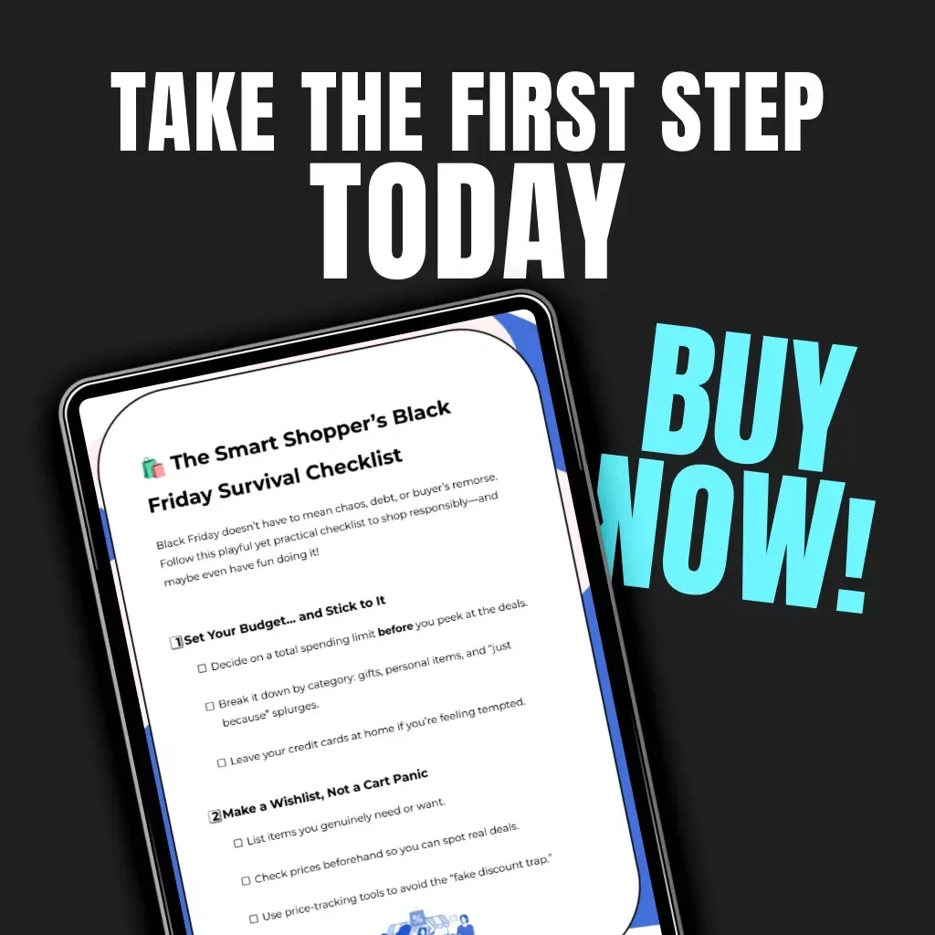 The Smart Shopper’s Black Friday Survival Checklist | Digital Download | How to Shop Responsibly During Black Friday | Printable Budget & Wishlist Planner for Mindful Shoppers