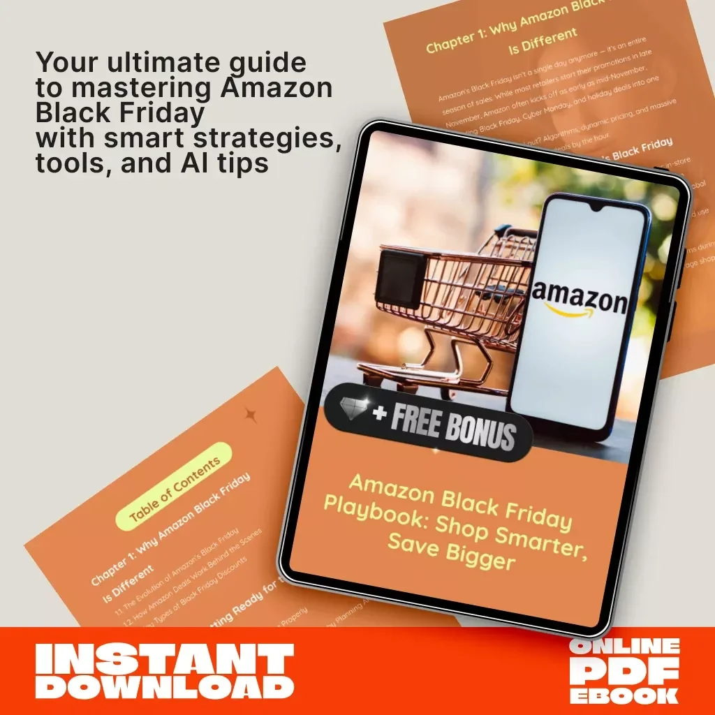 Amazon Black Friday Playbook: Shop Smarter, Save Bigger | Ultimate Guide to How to Shop Black Friday on Amazon | Digital Download eBook for Savvy Shoppers