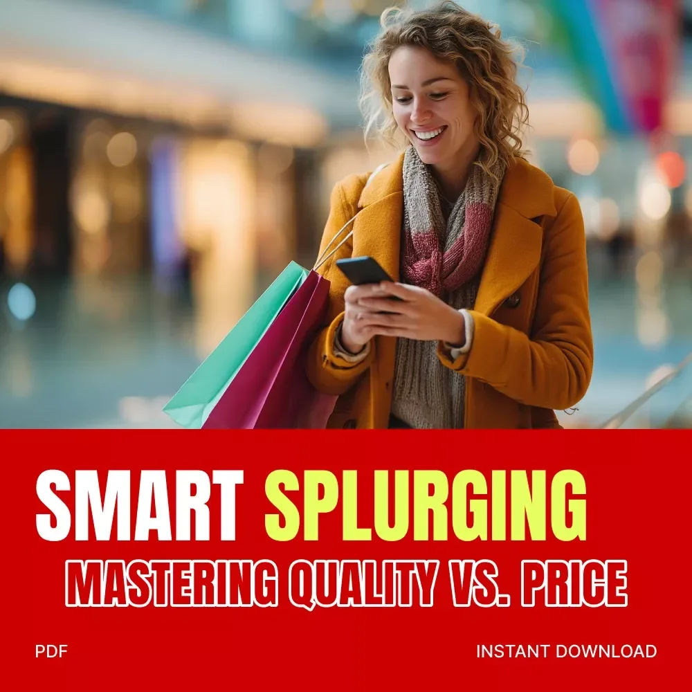 Smart Splurging: Mastering Quality vs. Price on Black Friday Using Shopper Psychology | Digital eBook for Savvy Shoppers, Learn How to Balance Quality Versus Price Using Shopper Psychology | Black Friday Budgeting & Smart Shopping Guide