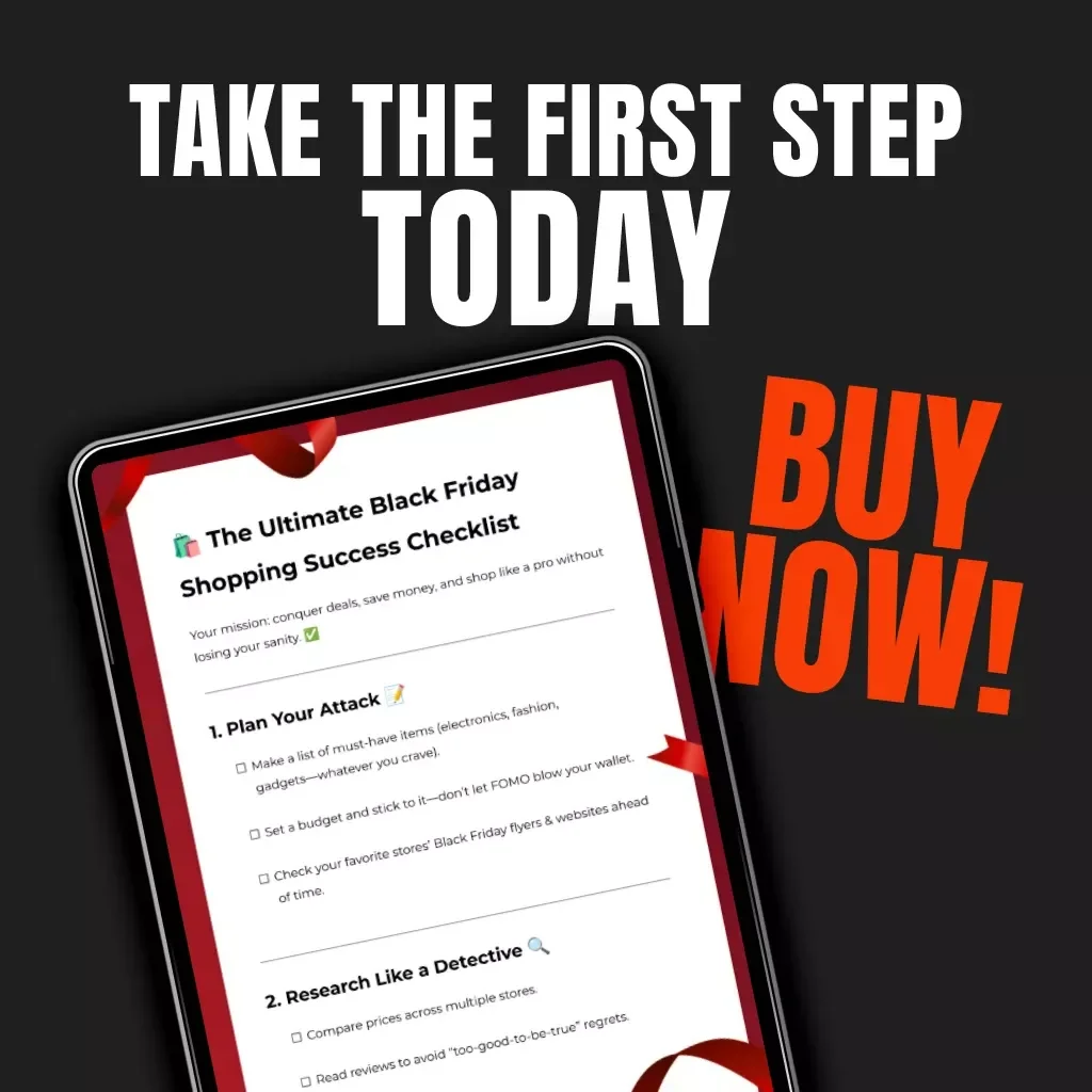 The Ultimate Black Friday Shopping Success Checklist | Printable & Digital Download Guide for Smart Shoppers | Save More, Stress Less, Shop Like a Pro