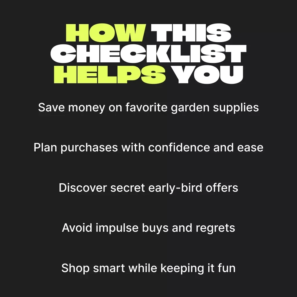 Gardeners’ Black Friday Treasure Hunt: Your Ultimate Deal-Finding Checklist | Tips for Finding Black Friday Deals on Gardening Supplies | Printable Digital Download