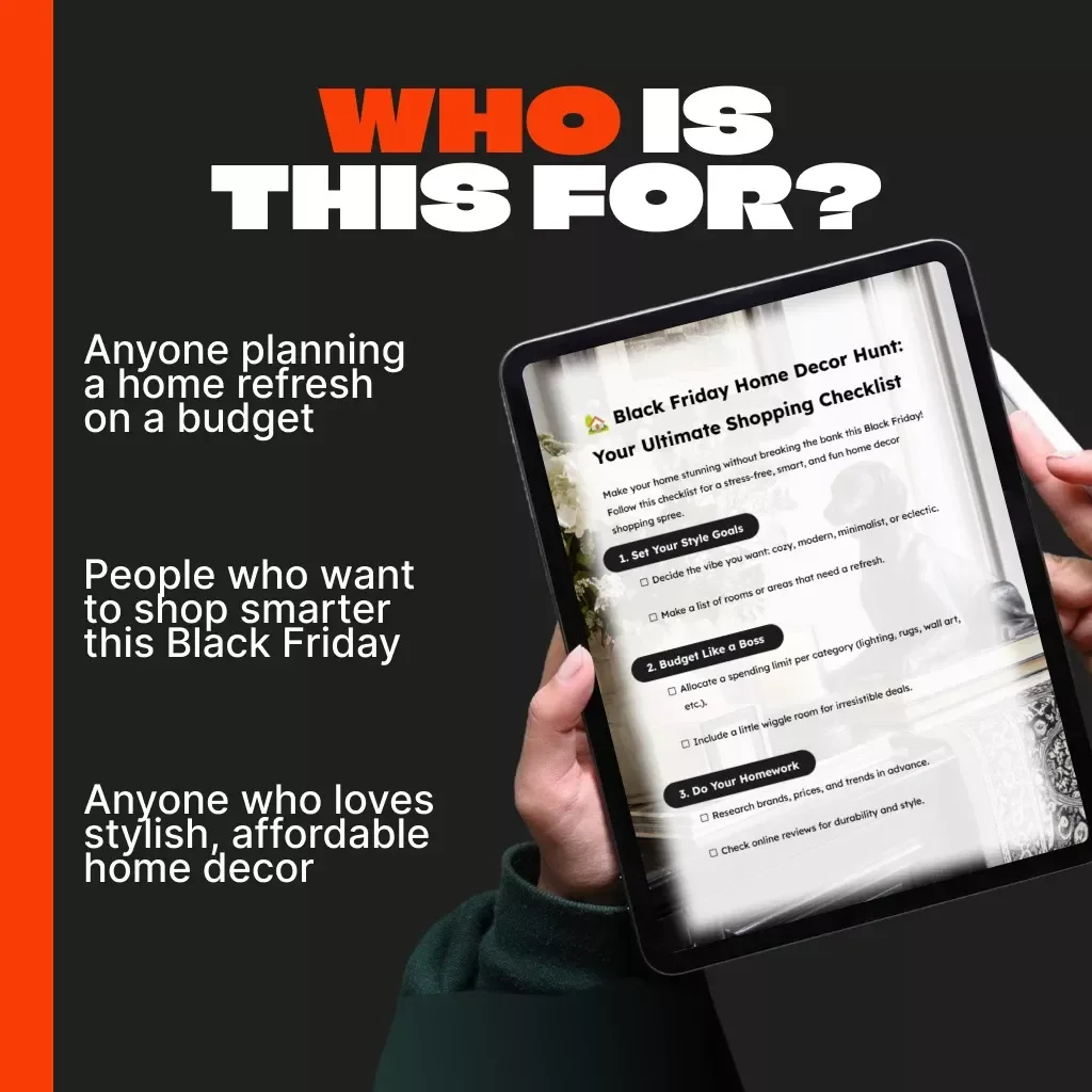 Black Friday Home Decor Hunt: Your Ultimate Shopping Checklist | Printable Guide for Smart Home Decor Shopping Tips During Black Friday Sales