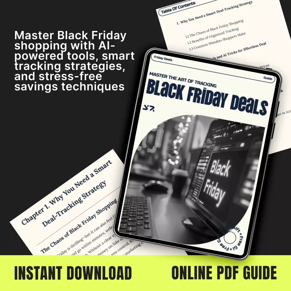 Master the Art of Tracking Black Friday Deals | Smart Shopping Guide, AI-Powered Deal Tracker, Digital Download eBook for Savvy Shoppers, Price Tracking Tools & Checklists