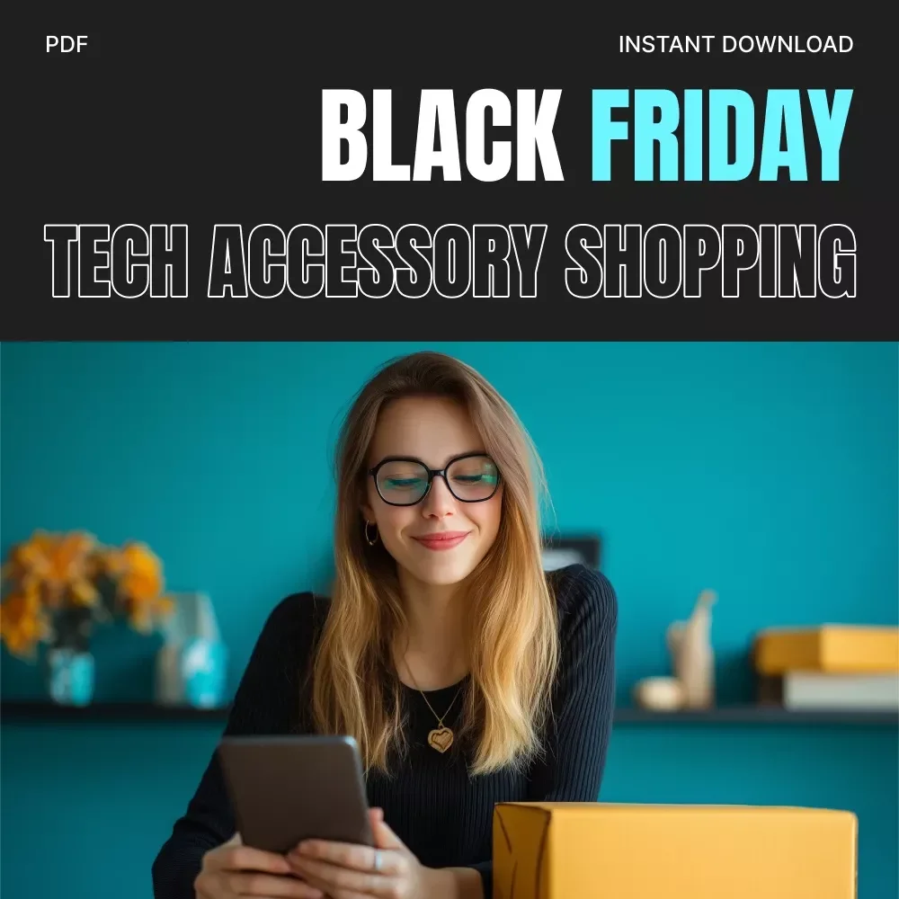 Black Friday Tech Accessory Shopping Checklist | Digital Download | Ultimate Guide on How to Buy Tech Accessories During Black Friday