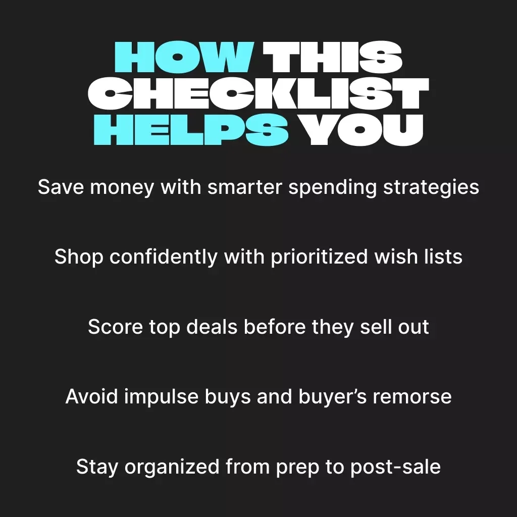 Black Friday Master Plan: Your Ultimate Purchase Prep Checklist | Digital Download | How to Plan Purchases Around Black Friday Guide for Smart Shoppers