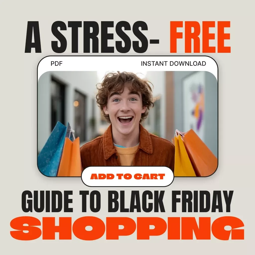 A Stress-Free Guide to Black Friday Shopping | Digital eBook for Calm, Smart, and Organized Shoppers | How to Manage Stress During Black Friday Shopping with Practical Tips & AI Tools
