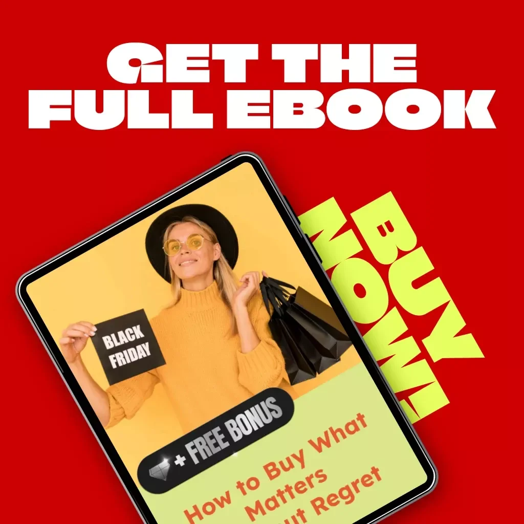 How to Buy What Matters Without Regret | Smart Black Friday Ebook for Conscious Shoppers | Digital Guide on Need vs Want vs Wait