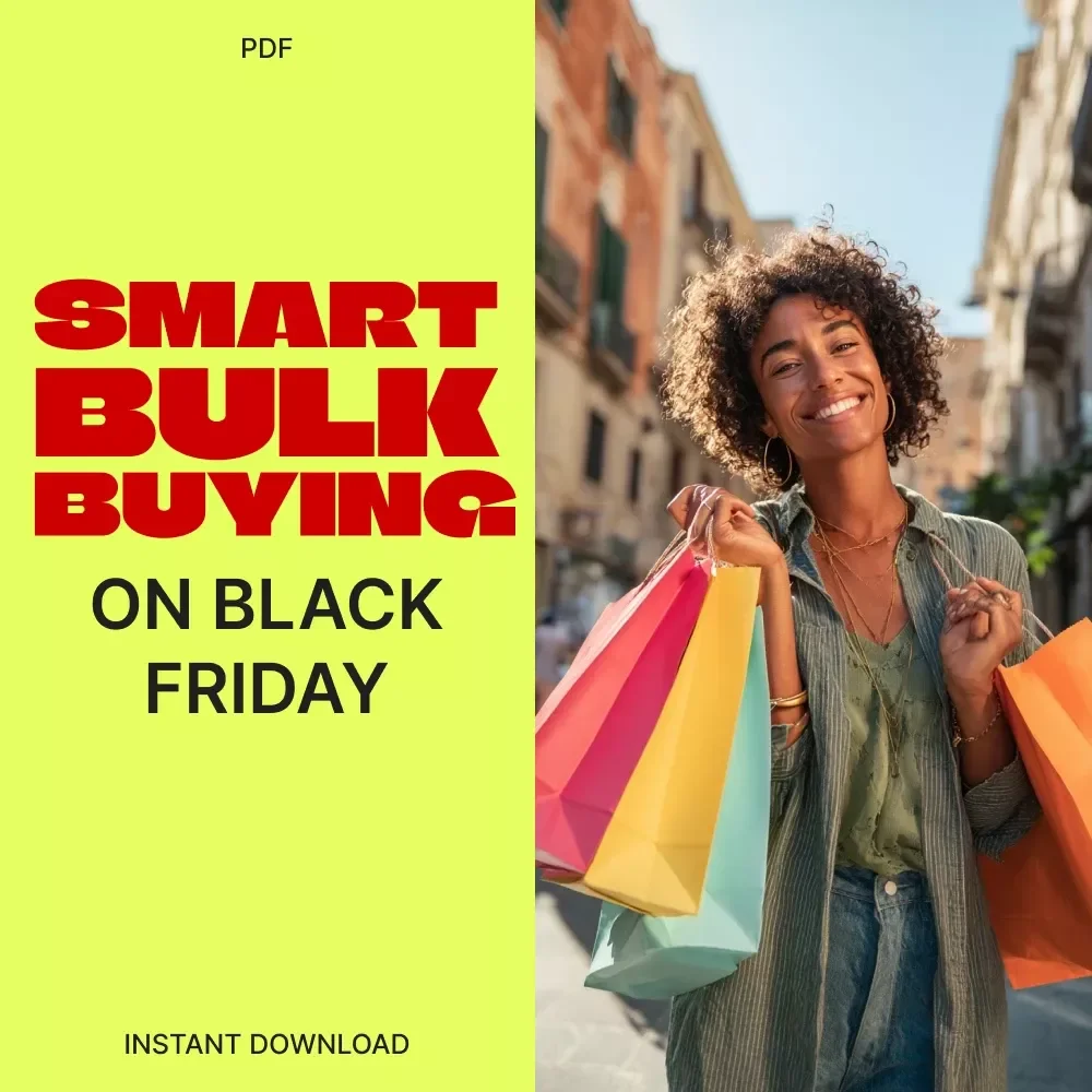 Smart Bulk Buying on Black Friday to Maximize Savings | Digital Guide for How to Plan Bulk Buys During Black Friday | Holiday Shopping Strategy eBook for Smart Savers