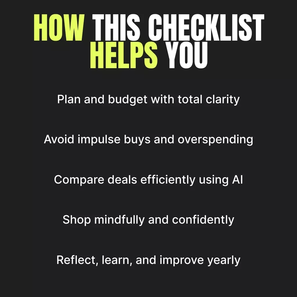 Black Friday with Purpose: Intentional Shopping | Digital Guide, eBook & Checklist for Smart, Mindful, Budget-Friendly Holiday Shopping | AI Shopping Strategy & Reflection Planner