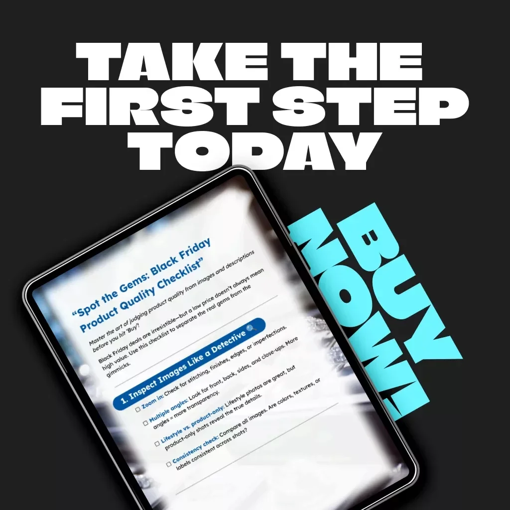 Spot the Gems: Black Friday Product Quality Checklist | Digital Download Guide to How to Judge Product Quality from Images and Descriptions | Shop Smart, Buy Better