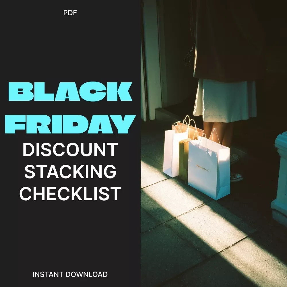 Black Friday Discount Stacking Checklist | Ultimate Savings Planner | Digital Download Guide for Couponing, Budgeting, and AI Deal Tracking