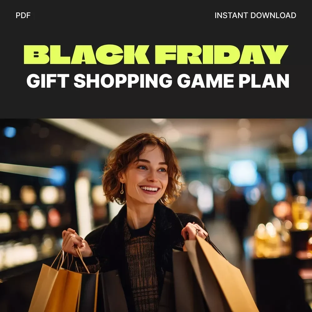 Black Friday Gift Shopping Game Plan | Printable Holiday Checklist | Digital Download Guide on How to Shop for Gifts During Black Friday | Budget & Deal Planning Worksheet