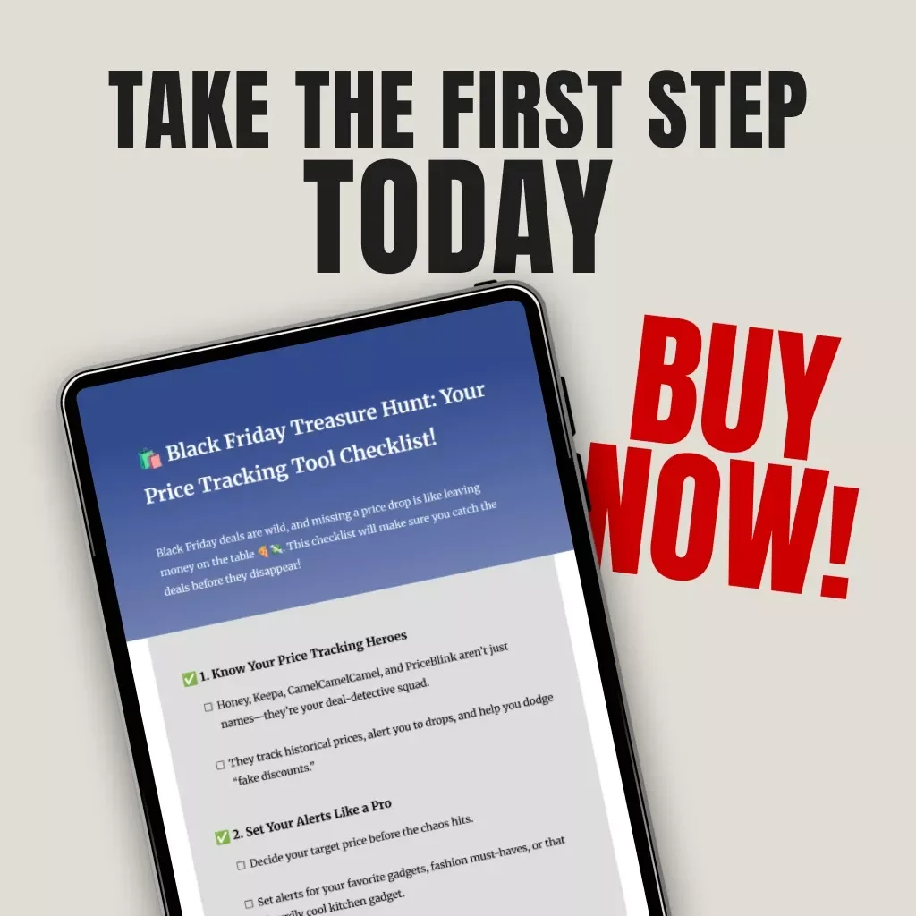 Black Friday Treasure Hunt: Your Price Tracking Tool Checklist! | Ultimate Black Friday Shopping Guide | Digital Download eBook & Checklist for Smart Shoppers