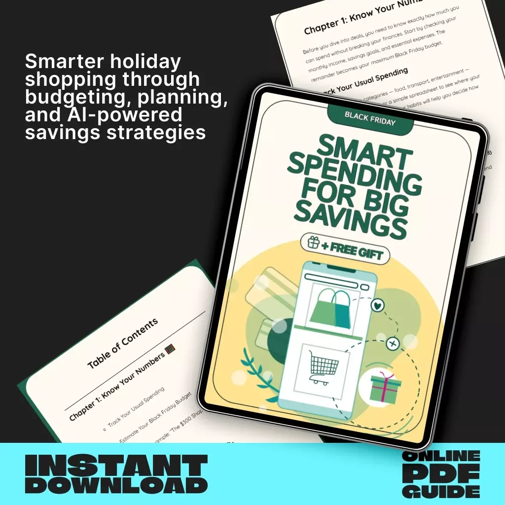 Smart Spending for Big Savings | Black Friday Budgeting Guide | How to Create a Black Friday Shopping Budget | Digital Download for Smarter Holiday Shopping
